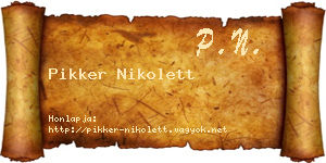 Pikker Nikolett névjegykártya