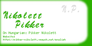 nikolett pikker business card